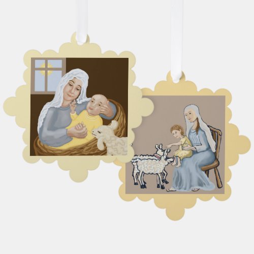 Mary and Jesus Ornament Card