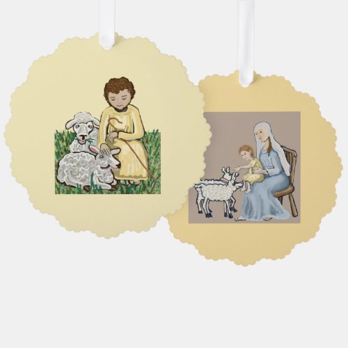 Mary and Jesus Ornament Card