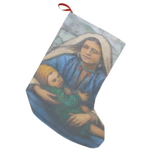 Mary and Jesus Small Christmas Stocking