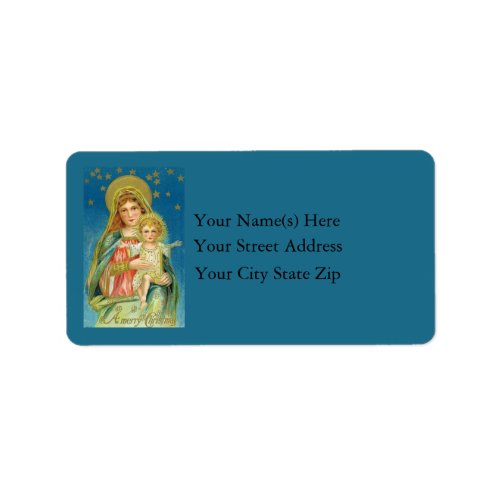Mary and Jesus Vintage Address Label