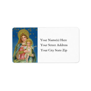 Mary and Jesus Vintage Address Label