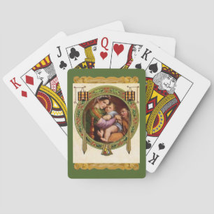 Mary And Jesus With Holly Poker Cards