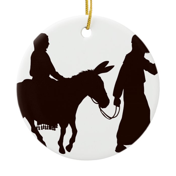 Mary and Joseph silhouettes Christmas Ornaments