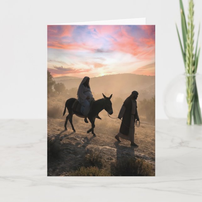 Mary and Joseph Traveling To Bethlehem Card (Front)
