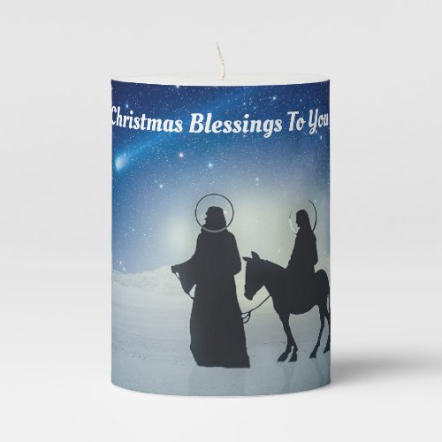 Mary  And Josephs Journey Pillar Candle