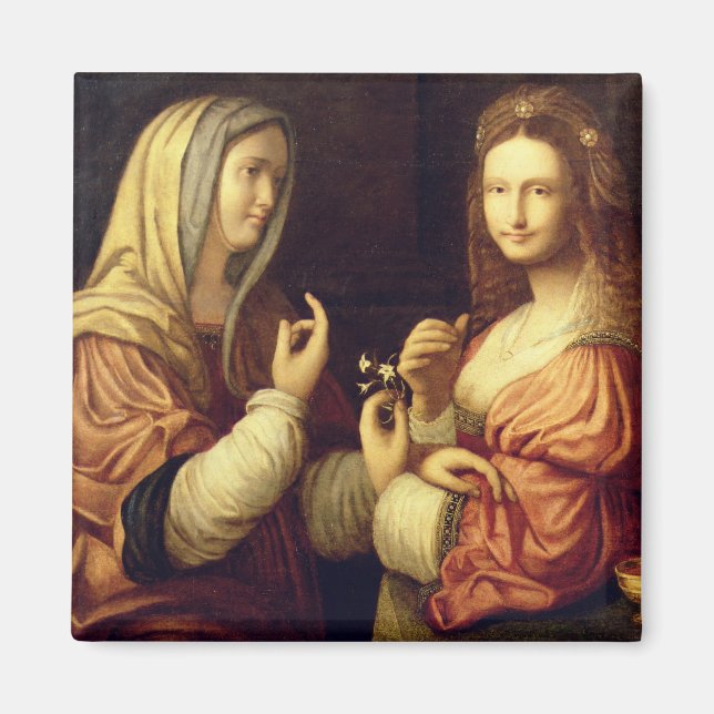 Mary and Martha (oil on panel) Magnet (Front)