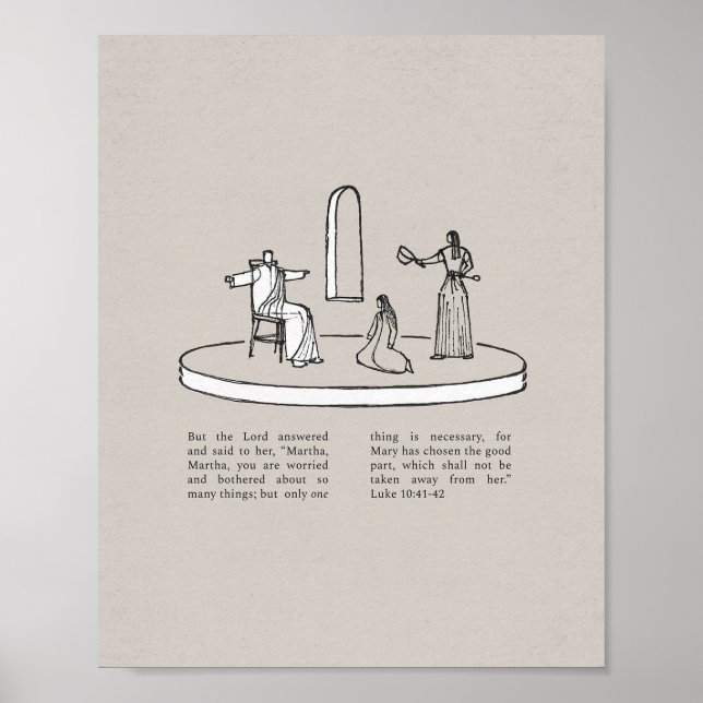 Mary and Martha with Jesus - New Testament Bible Poster (Front)