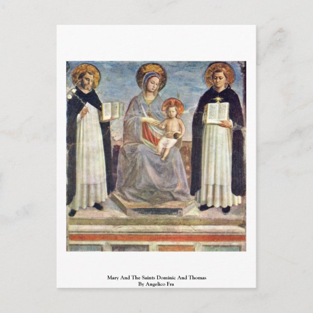 Mary And The Saints Dominic And Thomas Postcard (Front)