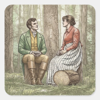 Mary and Tom in "The Other Bennet Sister" Square Sticker