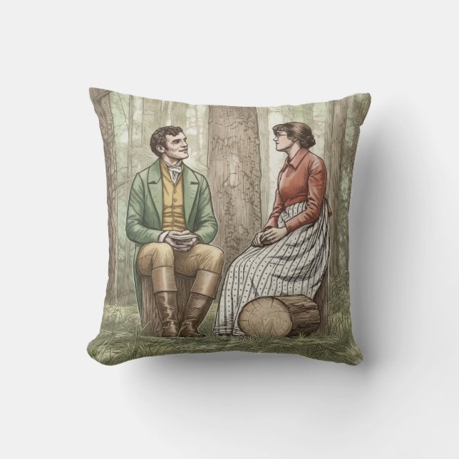 Mary and Tom in "The Other Bennet Sister" Throw Pillow (Front)