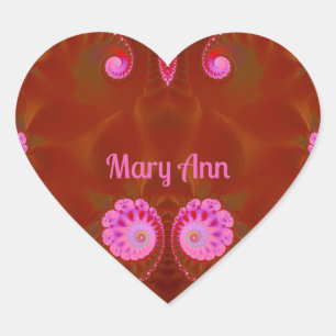 MARY ANN COOL! ~ PINK SPIN ~ Bright Design ~ Heart Sticker