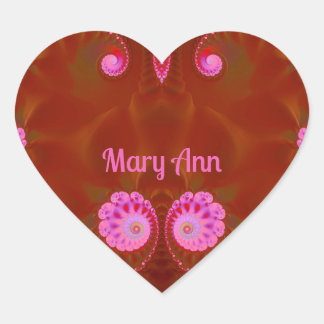 MARY ANN COOL! ~ PINK SPIN ~ Bright Design ~ Heart Sticker