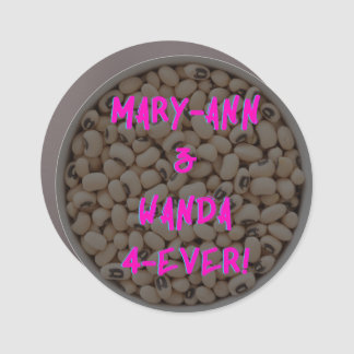 Mary-Ann & Wanda 4-Ever! Round Car Magnet - Pink