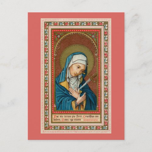 Mary as Mater Dolorosa Mother of Sorrows SAU20 Postcard