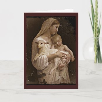 Mary Baby Jesus And Lamb Card by dmorganajonz at Zazzle