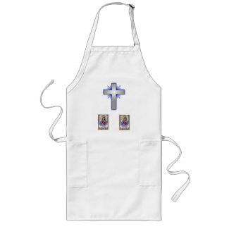 Mary Bleeding Heart Silver Cross Apron