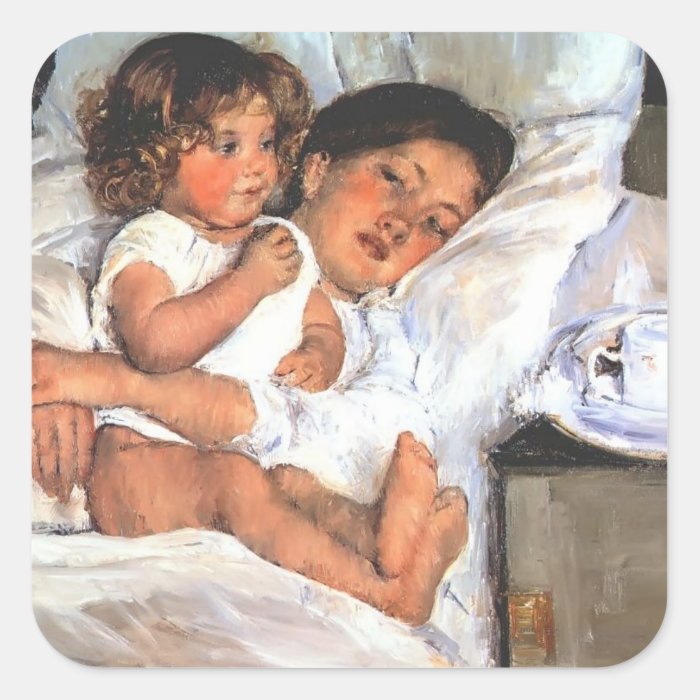 Mary Cassatt  Breakfast in Bed Stickers