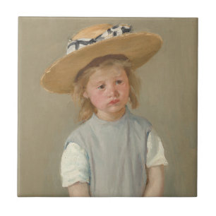 Mary Cassatt - Child in a Straw Hat Ceramic Tile