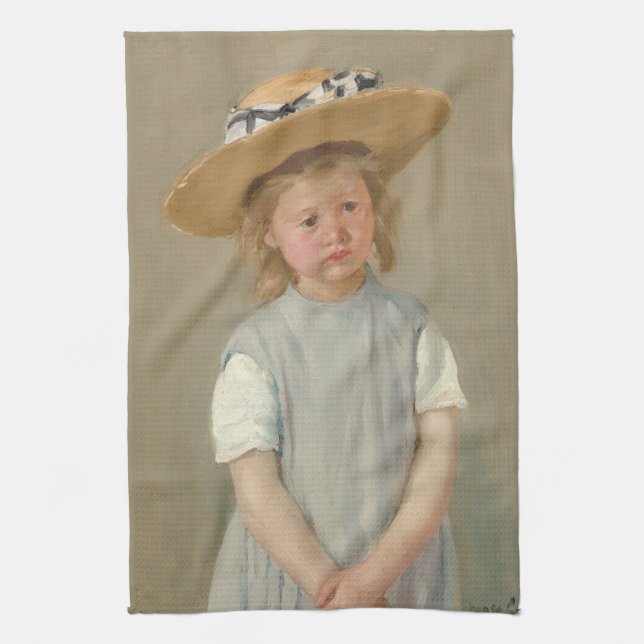 Mary Cassatt - Child in a Straw Hat Kitchen Towel (Vertical)