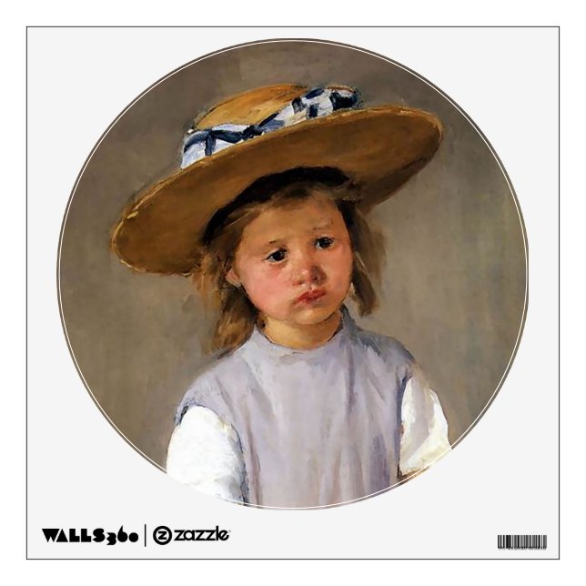 Mary Cassatt "Child in a Straw Hat" Wall Sticker (Front)