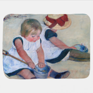 Mary Cassatt Children Playing on the Beach 1884  Baby Blanket