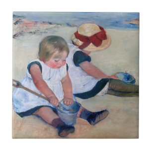 Mary Cassatt Children Playing on the Beach 1884 Ceramic Tile