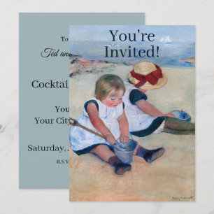 Mary Cassatt Children Playing on the Beach 1884 Invitation