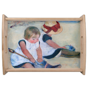 Mary Cassatt Children Playing on the Beach 1884 Serving Tray