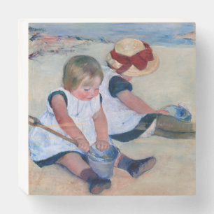 Mary Cassatt Children Playing on the Beach 1884  Wooden Box Sign