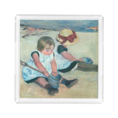 Mary Cassatt _ Children Playing on the Beach Acrylic Tray