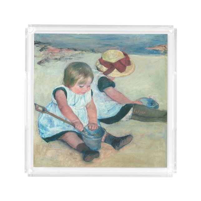 Mary Cassatt - Children Playing on the Beach Acrylic Tray (Front)