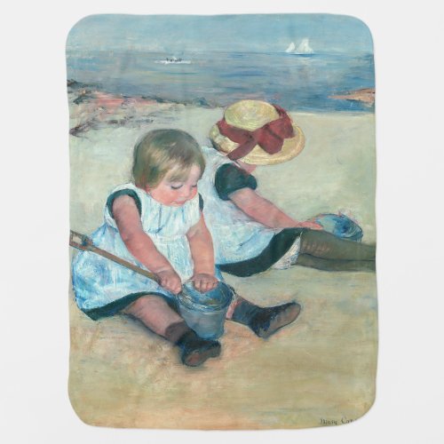 Mary Cassatt _ Children Playing on the Beach Baby Blanket