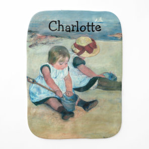 Mary Cassatt - Children Playing on the Beach Baby Burp Cloth