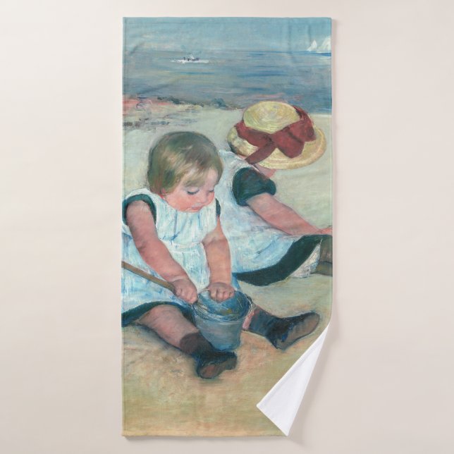 Mary Cassatt - Children Playing on the Beach Bath Towel Set (Bath Towel)