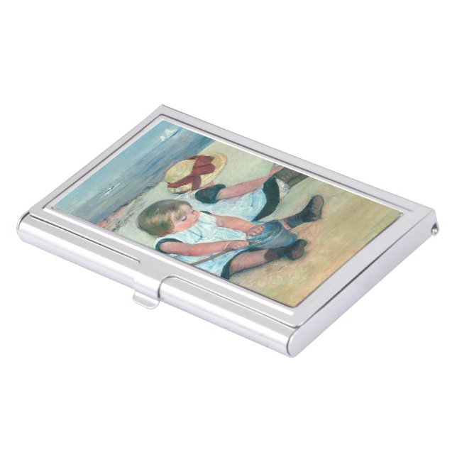Mary Cassatt - Children Playing on the Beach Business Card Case (Front)