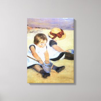 Mary Cassatt Children Playing On The Beach Canvas Print by VintageSpot at Zazzle
