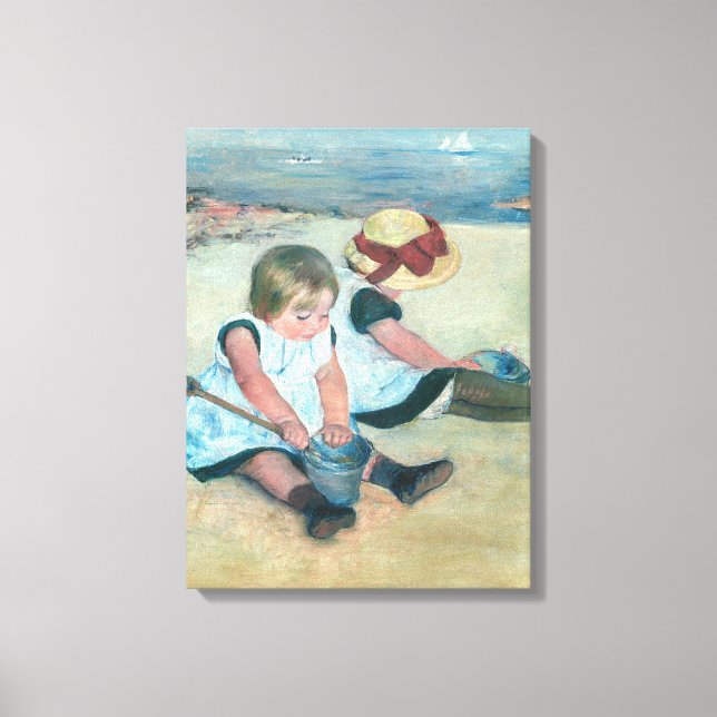 Mary Cassatt - Children Playing on the Beach Canvas Print (Front)