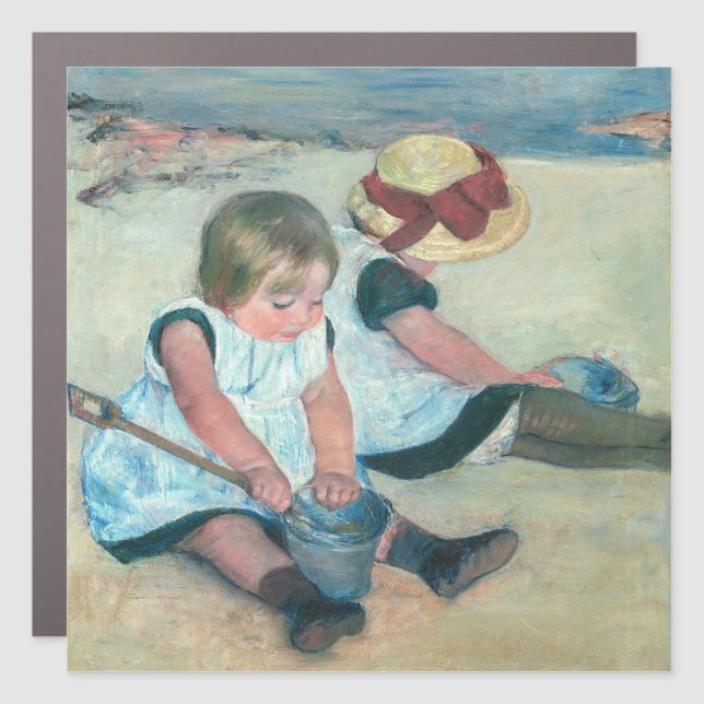 Mary Cassatt - Children Playing on the Beach Car Magnet (Front)