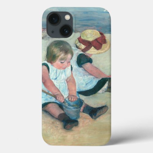 Mary Cassatt _ Children Playing on the Beach iPhone 13 Case