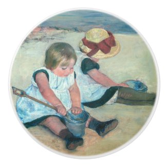 Mary Cassatt - Children Playing on the Beach  Ceramic Knob