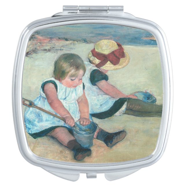 Mary Cassatt - Children Playing on the Beach Compact Mirror (Front)