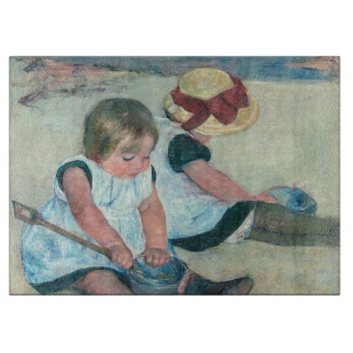 Mary Cassatt _ Children Playing on the Beach Cutting Board