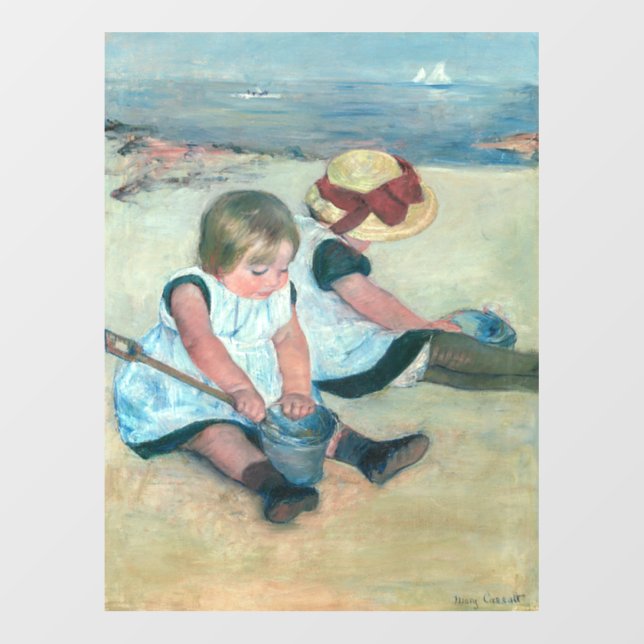 Mary Cassatt - Children Playing on the Beach Floor Decals (Front)