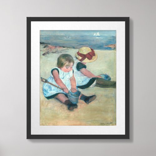 Mary Cassatt _ Children Playing on the Beach Framed Art