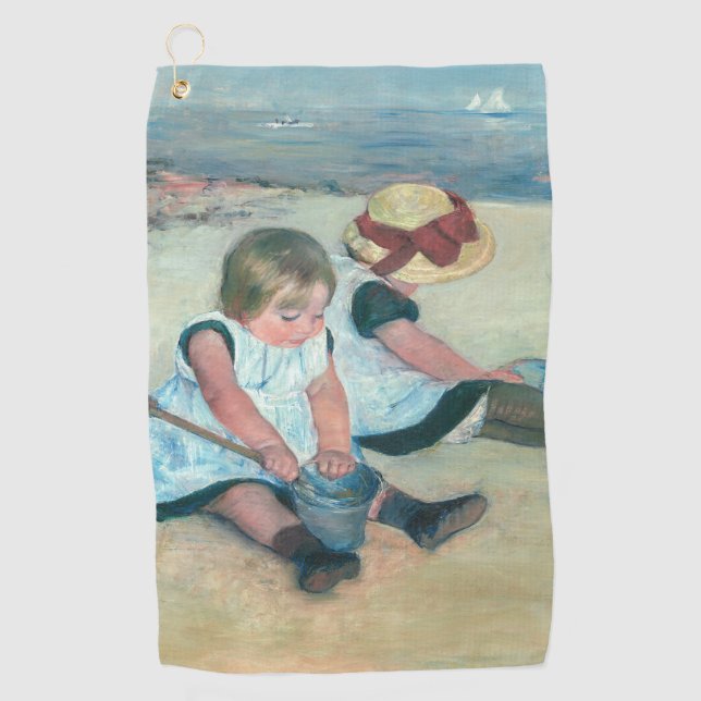 Mary Cassatt - Children Playing on the Beach Golf Towel (Front)