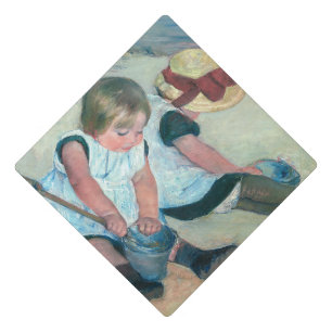 Mary Cassatt - Children Playing on the Beach Graduation Cap Topper