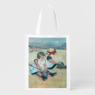 Mary Cassatt - Children Playing on the Beach Grocery Bag
