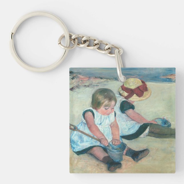 Mary Cassatt - Children Playing on the Beach Keychain (Front)