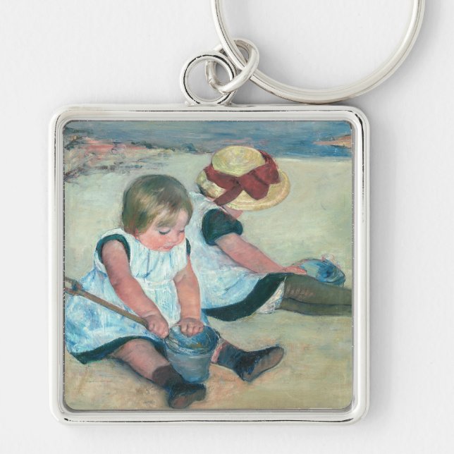 Mary Cassatt - Children Playing on the Beach Keychain (Front)
