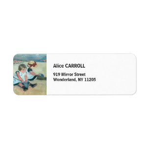 Mary Cassatt - Children Playing on the Beach Label